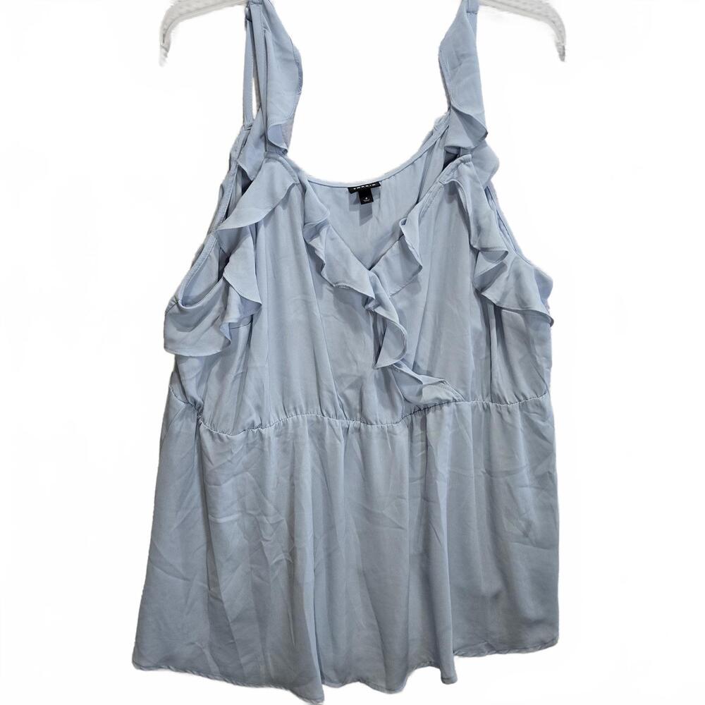Torrid Peplum Light Blue Georgette Ruffle Surplice Tank Top Size 4X